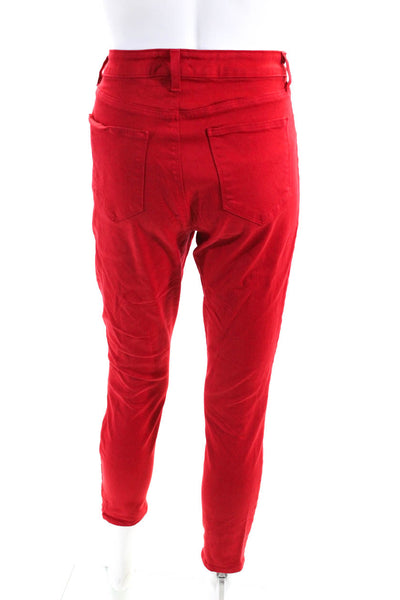L'Agence Womens Margot High Rise Ankle Skinny Jeans Pants Red Size 30