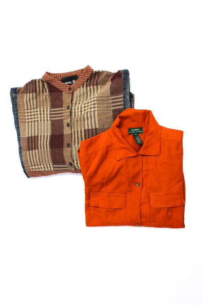 Lauren Ralph Lauren Antic Q Womens Shirts Tops Orange Multicolor Size 14 L Lot 2