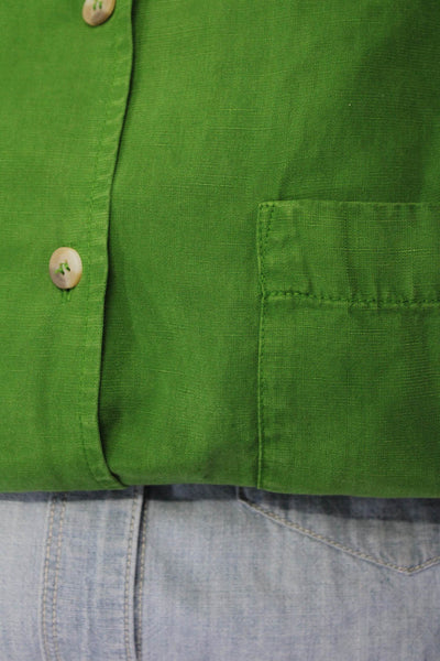 Madewell Zara Womens Button Down Shirts Blue Green Size Extra Small Lot 2