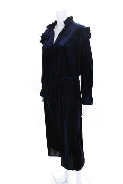 Finley Womens Key Hole Neck Front Slit Dress Navy Blue Size Extra Extra Small