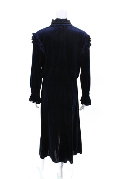 Finley Womens Key Hole Neck Front Slit Dress Navy Blue Size Extra Extra Small