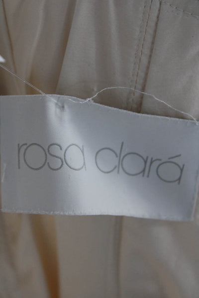 Rosa Clara Womens Ivory Silk Textured Strapless Mermaid Gown Dress Size 8