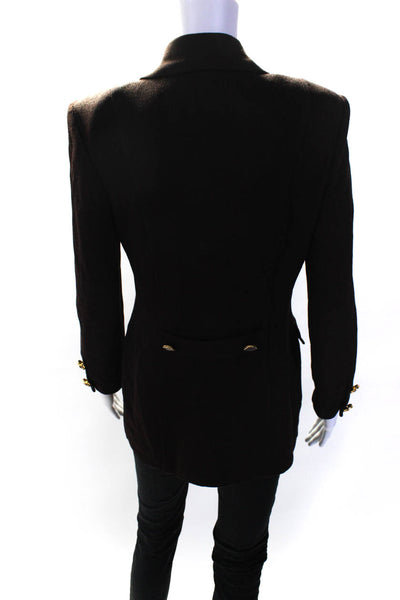 St. John Collection By Marie Gray Womens Santana Knit Blazer Jacket Brown Size 4