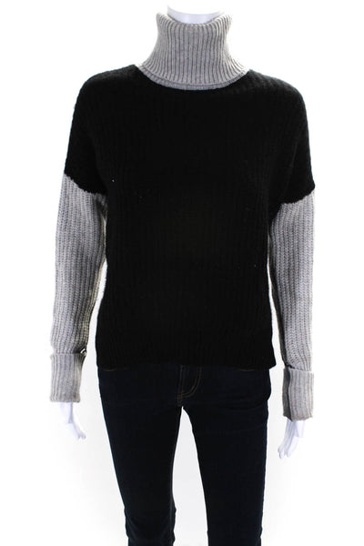 360 Cashmere Women's Cashmere Long Sleeve Turtleneck Sweater Black Size XS