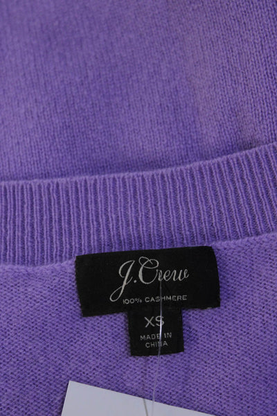 J Crew Womens Oversize V Neck Pullover Sweater Purple Cashmere Size Extra Small