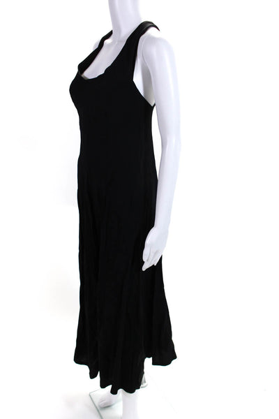 Gentry Portofino Womens V Neck Sleeveless Satin Sheath Dress Black Size IT 42