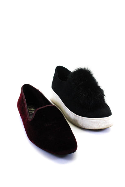 Zara Steve Madden Womens Slip On Sneakers Velvet Loafers Size 38/8 7 Lot 2
