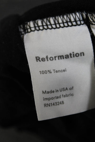 Reformation Women's Crewneck Short Sleeves Blouse Black Size XS