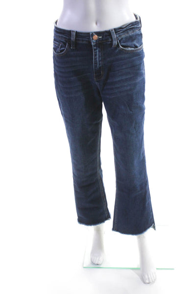 Flying Monkey Womens High Rise Ankle Fray Crop Flare Jeans Blue Size 29