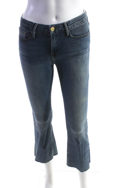 Frame Denim Womens Cotton Denim Low-Rise Mini Cropped Boot Jeans Blue Size 26