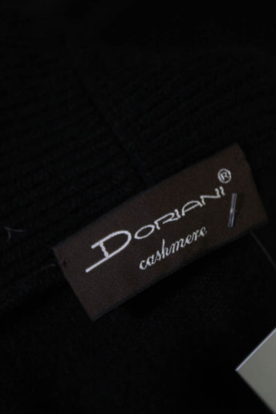 Doriani Womens Cashmere Tight-Knit Split Hem Open Sweater Cardigan Black Size 42