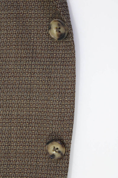 Ermenegildo Zegna Mens Wool Textured Button Long Sleeve Blazer Brown Size EUR56