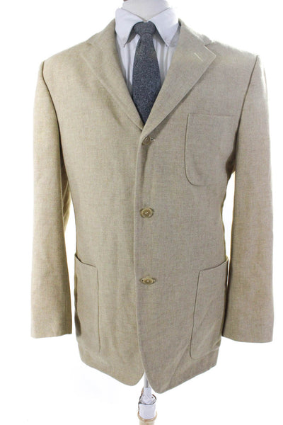 Ermenegildo Zegna Mens Wool Darted Button Collar Blazer Jacket Yellow Size EUR54