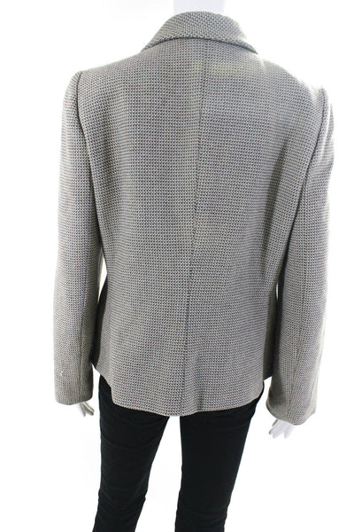 Armani Collezioni Womens Gray Textured Cowl Neck Long Sleeve Jacket Size M