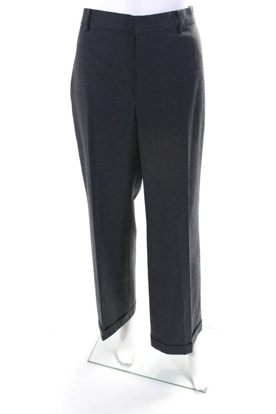 Ralph Lauren Blue Label Womens Gray Wool Pleated Straight Dress Pants Size 12