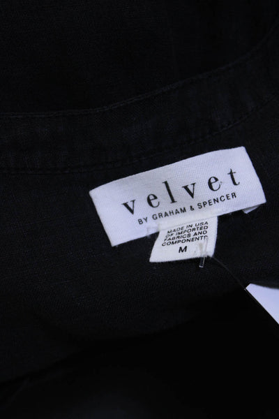 Velvet by Graham & Spencer Womens Cap Sleeve V Neck Romper Black Size Medium