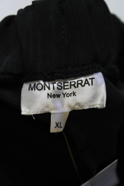 Montserrat Mens Elastic Waistband Straight Leg Lightweight Pants Black Size XL