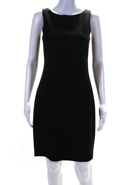 Theory Womens Wool Back Zipped Sleeveless Midi Sheath Dress Black Size 2