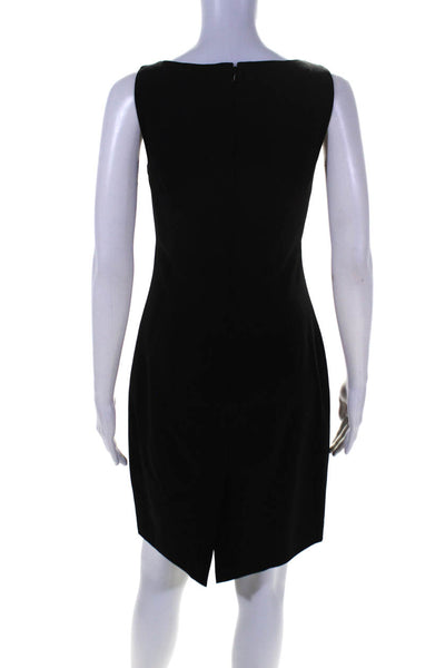 Theory Womens Wool Back Zipped Sleeveless Midi Sheath Dress Black Size 2