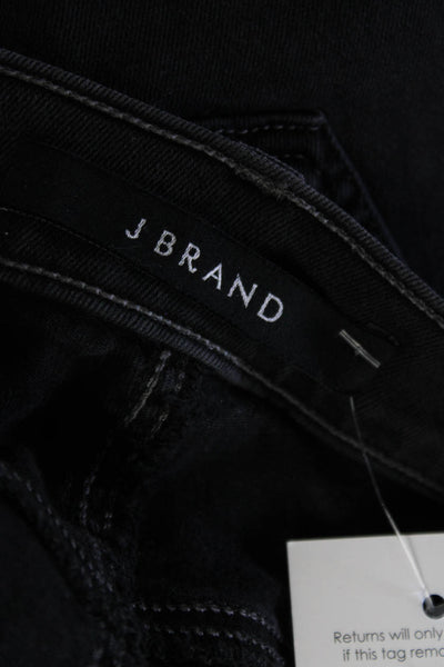 J Brand Womens Cotton Denim Mid-Rise Distressed Hem Flared Jeans Black Size 26