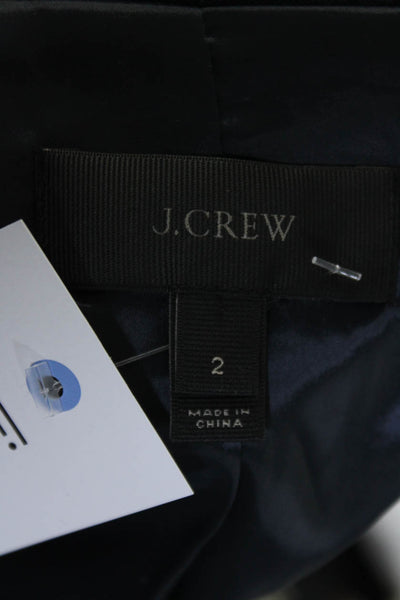 J Crew Womens Cotton Notched Lapel Single Vent Two Button Blazer Blue Size 2