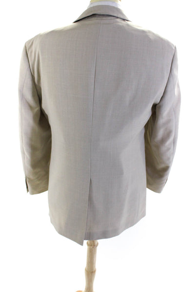 Stafford Mens Two Button Blazer Jacket Beige Size 42 Regular