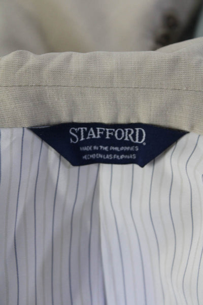Stafford Mens Two Button Blazer Jacket Beige Size 42 Regular