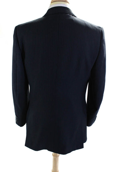 Nino Cerruti  Mens Striped Two Button Blazer Jacket Blue Size 38