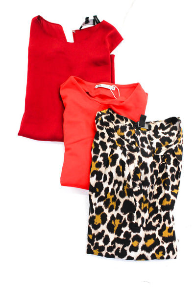 Theory Zara J Crew Womens Blouses Tops Sheath Dress Red Brown Size S 00 Lot 3