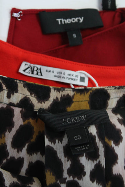 Theory Zara J Crew Womens Blouses Tops Sheath Dress Red Brown Size S 00 Lot 3