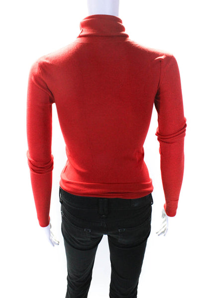 Joseph Womens Silk Long Sleeves Turtleneck Sweater Red Size Extra Small