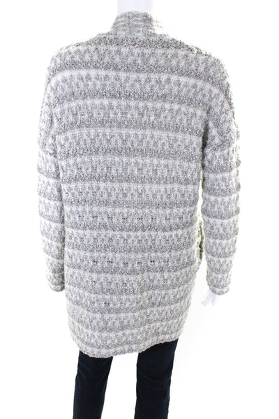 Joie Womens Cotton & Wool Knit Open Front Cardigan Sweater Top Gray Size XS