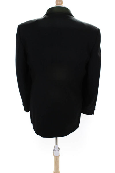Celini Mens Darted Double Breast Buttoned Collar Blazer Jacket Black Size EUR42