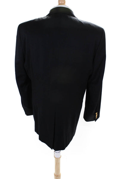 Patrick James Mens Wool Darted Button Collar Long Sleeve Blazer Black Size EUR42