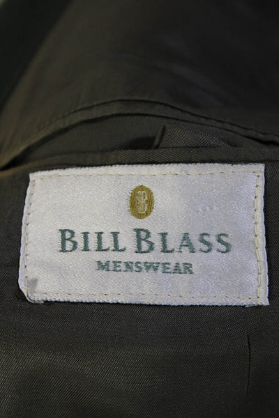 Bill Blass Mens Cashmere Buttoned Collared Long Sleeve Blazer Green Size EUR44