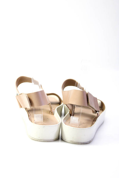 Vince Womens Leather Wide Strap Platform Sandals Flats Taupe Size 41.5 11.5