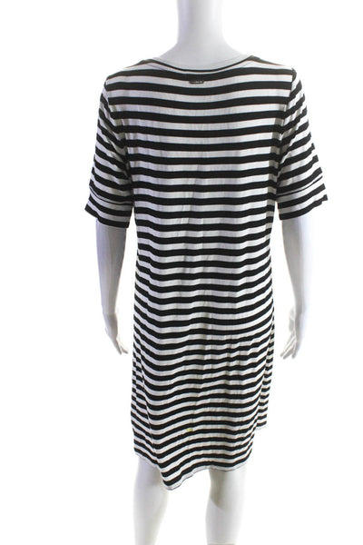 Calvin Klein Women's Round Neck Short Sleeves Midi T-Shirt Dress Stripe Size M