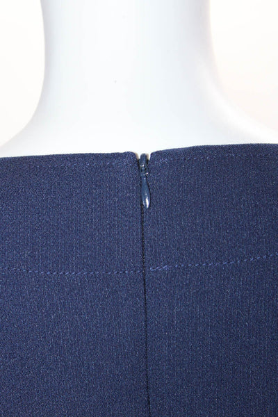 Trina Turk Women's Short Sleeve V-Neck Graphic Shift Dress Navy Size 6