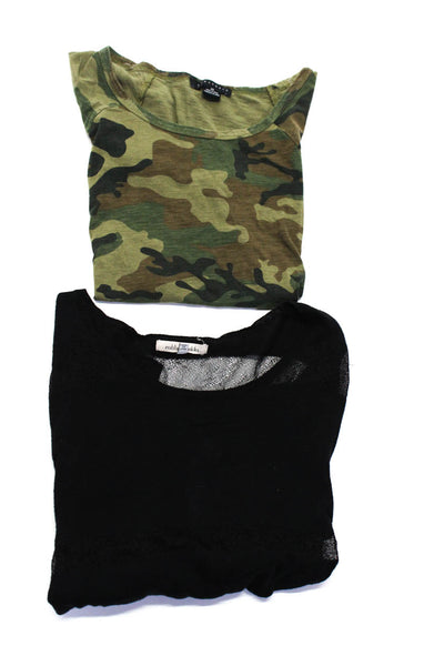 Sanctuary Robbi & Nikki Womens Camouflage Tie Front T-shirt Green Size XS, Lot 2