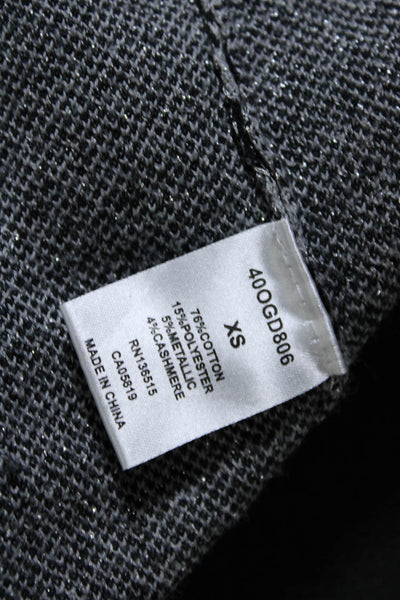 One Grey Day Women's Cotton Long Sleeve Snakeskin Print Knit Top Gray Size XS