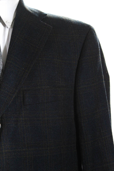 Arnold Brant Mens Wool Striped Buttoned Collared Blazer Jacket Navy Size EUR42