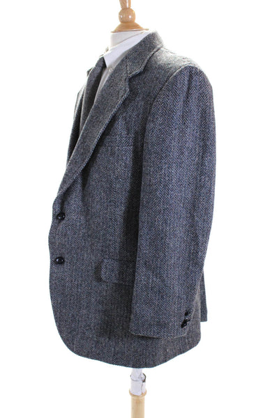Kuppenheimer Mens Wool Herringbone Buttoned Long Sleeve Blazer Gray Size EUR42