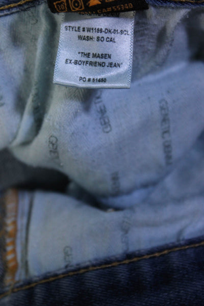 Genetic Denim Womens Cotton Medium Wash Tapered Straight Jeans Blue Size S
