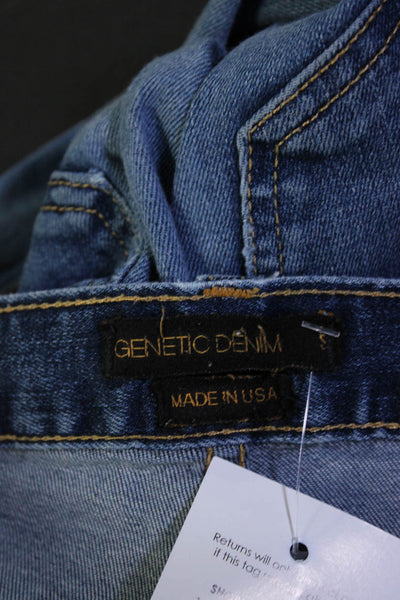 Genetic Denim Womens Cotton Medium Wash Tapered Straight Jeans Blue Size S