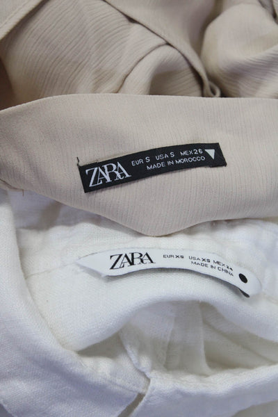 Zara Women's Collar 3/4 Sleeves Button Up Shirt White Size XS Lot 2
