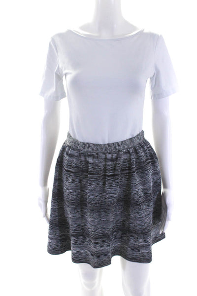 Manoush Womens Gray Textured Zip Back Mini A-Line Skirt Size 6
