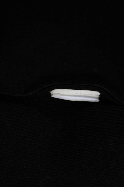 Zara Knit Womens Patchwork Draped Open Front Long Sleeve Cardigan Black Size M