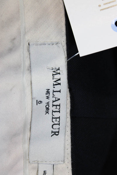 M.M. Lafleur Womens Zipper Fly High Rise Pleated Dress Pants Navy Blue Size 6
