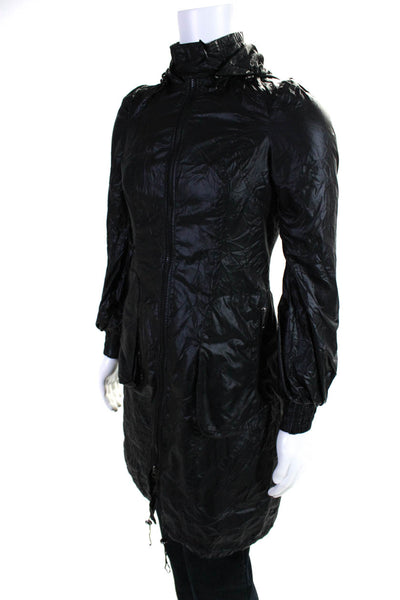 Mackage Men's Leather Trim Hooded Full Zip Jacket Black Size S