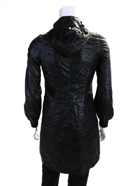 Mackage Men's Leather Trim Hooded Full Zip Jacket Black Size S
